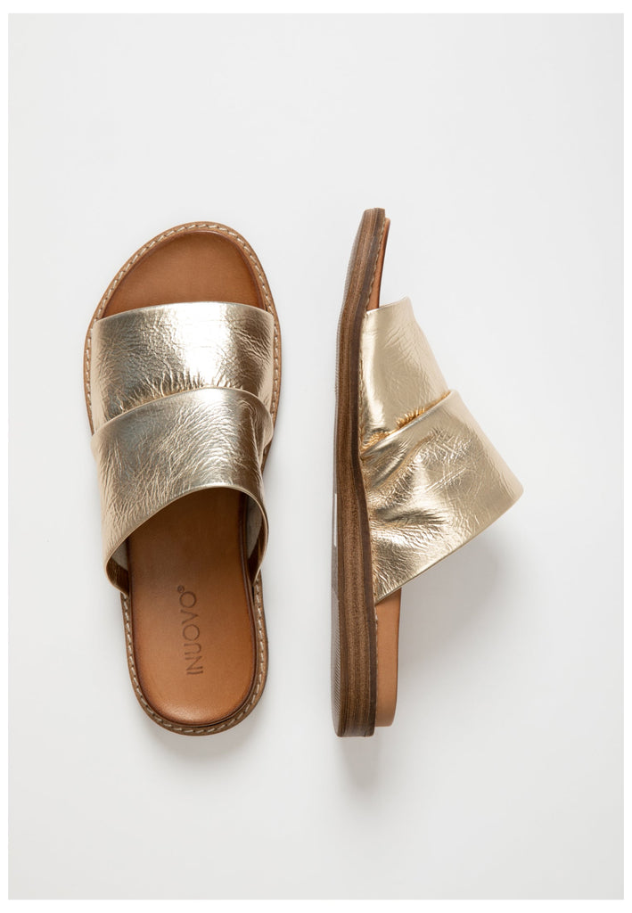 Inuovo Pantoletten Leder Gold - surf4shoes