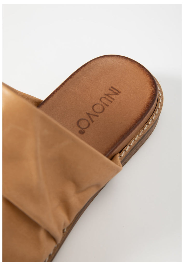 Inuovo Pantoletten Leder Hellbraun - surf4shoes