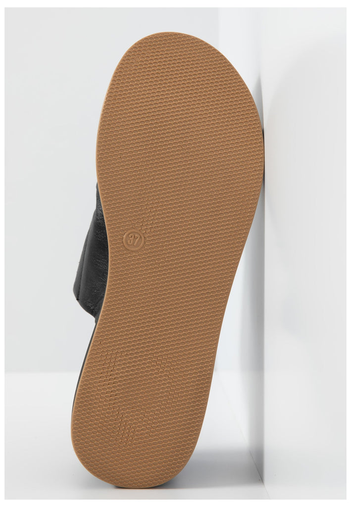 Inuovo Pantoletten Leder Schwarz - surf4shoes
