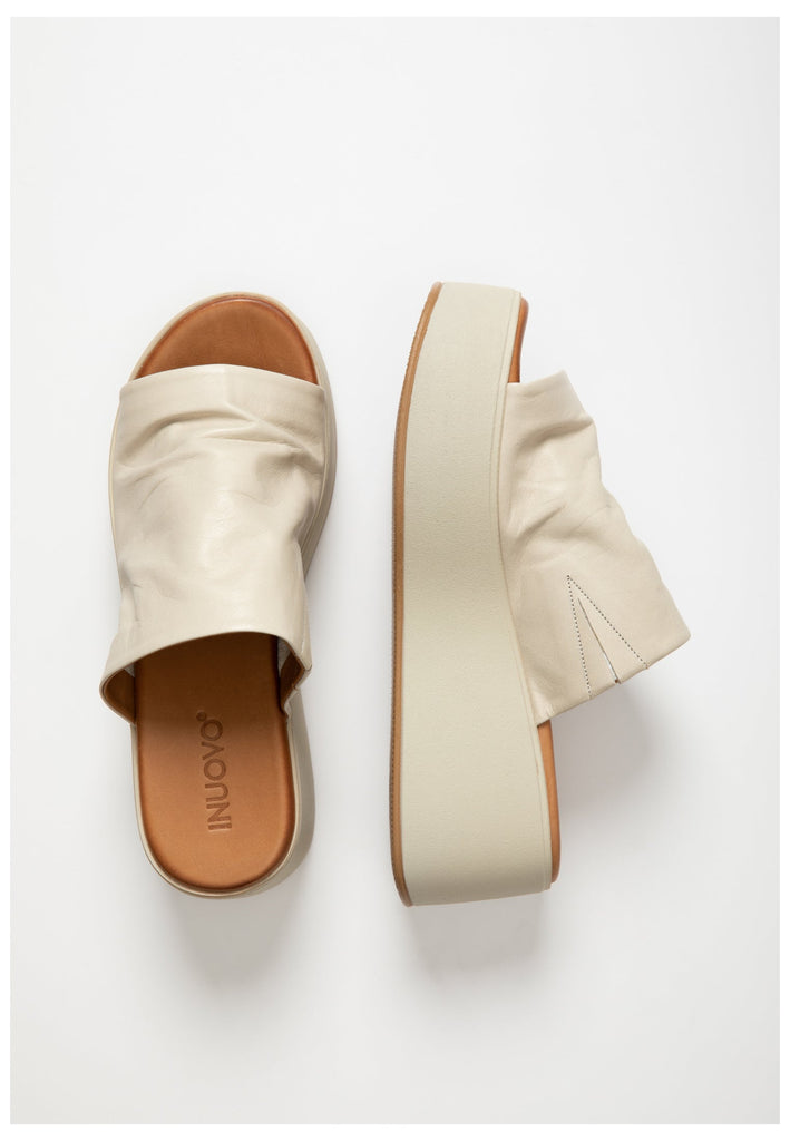 Inuovo Pantoletten Leder Beige - surf4shoes