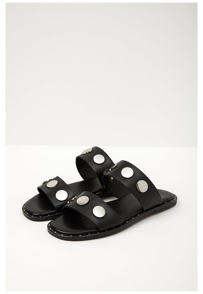 Inuovo Pantoletten Leder Schwarz - surf4shoes