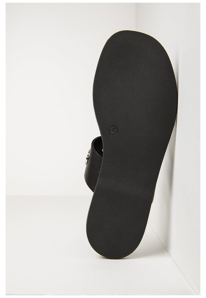 Inuovo Pantoletten Leder Schwarz - surf4shoes