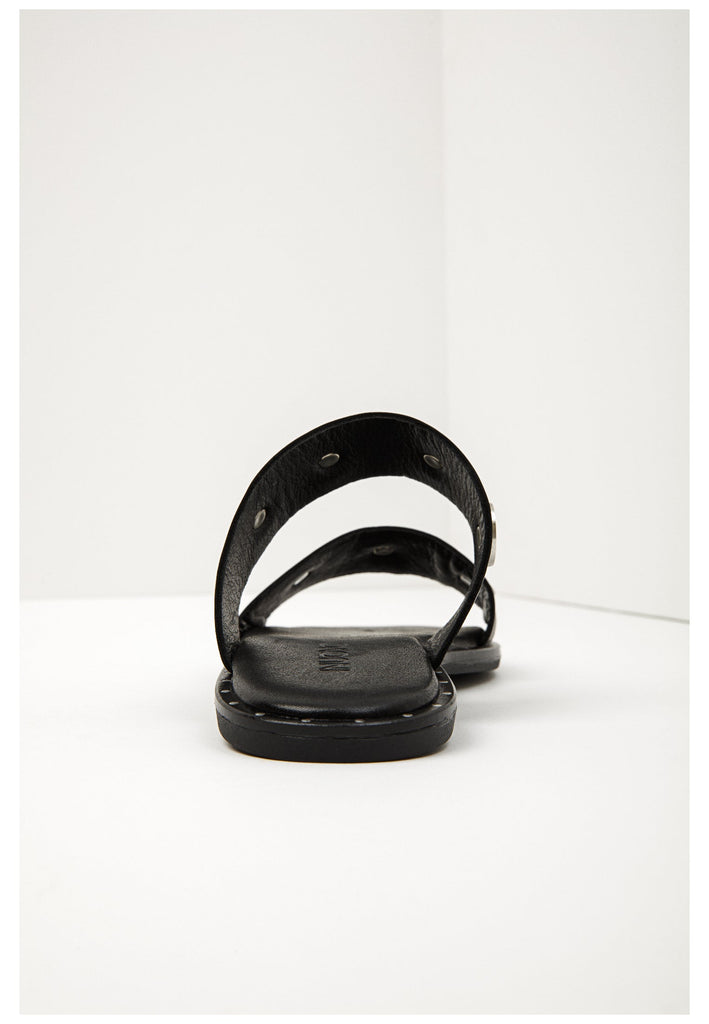 Inuovo Pantoletten Leder Schwarz - surf4shoes