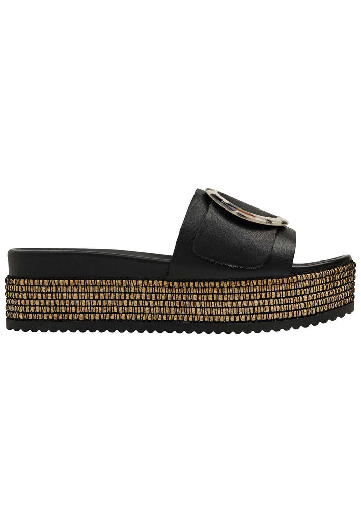 Inuovo Pantoletten Leder Schwarz - surf4shoes