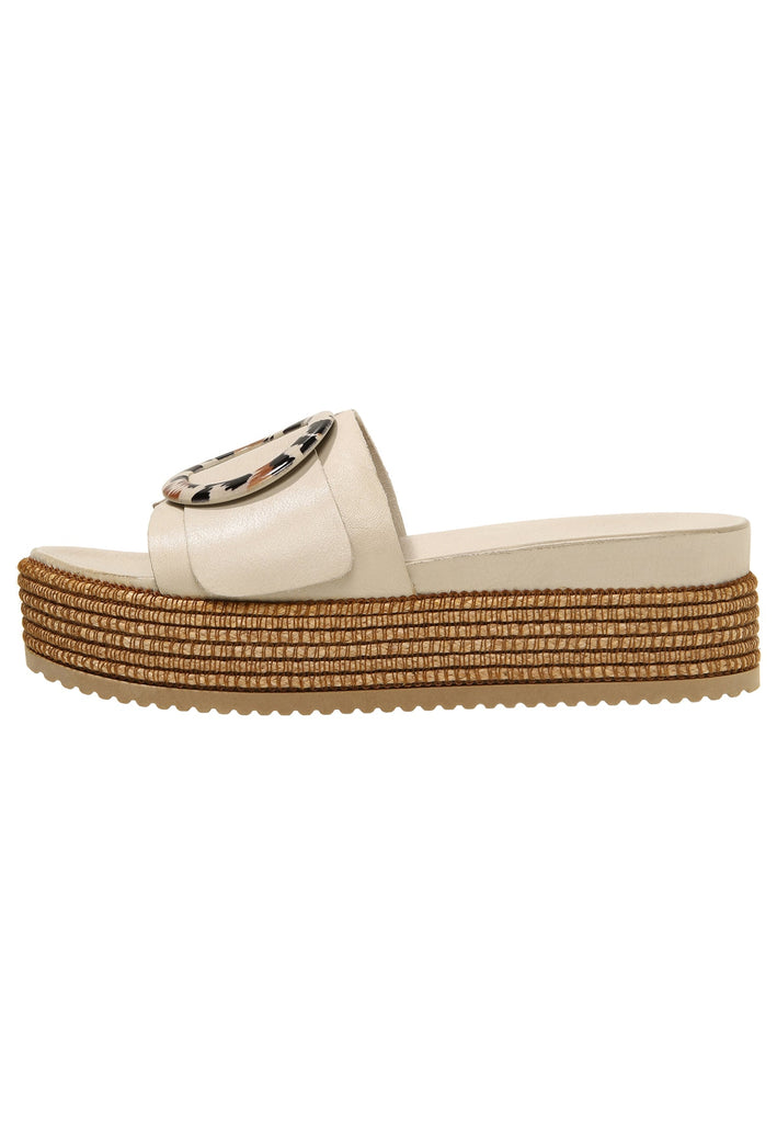 Inuovo Pantoletten Leder Beige - surf4shoes