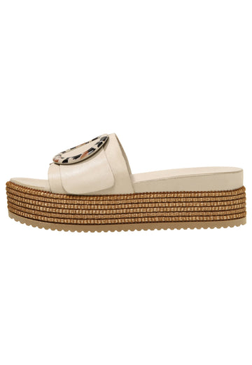 Inuovo Pantoletten Leder Beige - surf4shoes