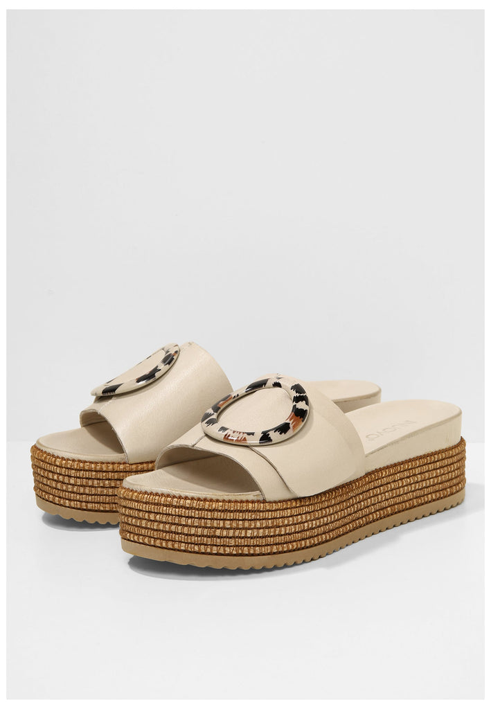 Inuovo Pantoletten Leder Beige - surf4shoes