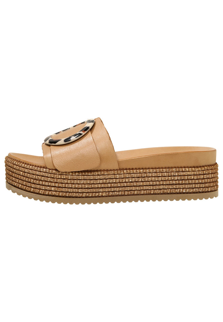Inuovo Pantoletten Leder Hellbraun - surf4shoes