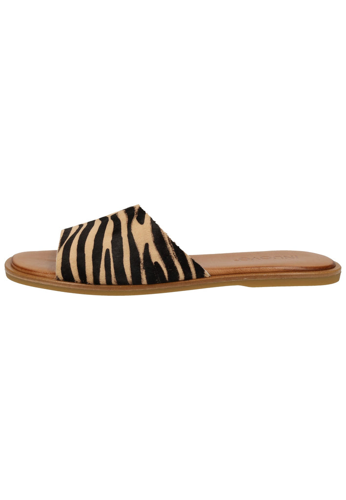 Inuovo Pantoletten Leder Beige/Schwarz - surf4shoes