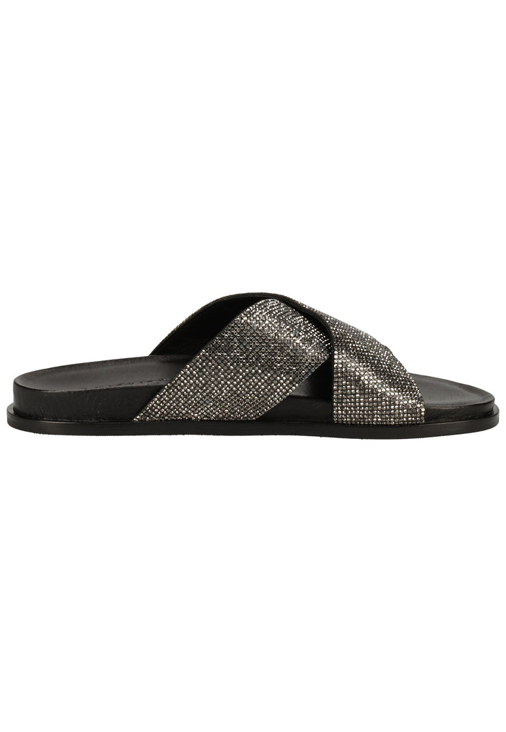 Inuovo Pantoletten Leder Schwarz - surf4shoes