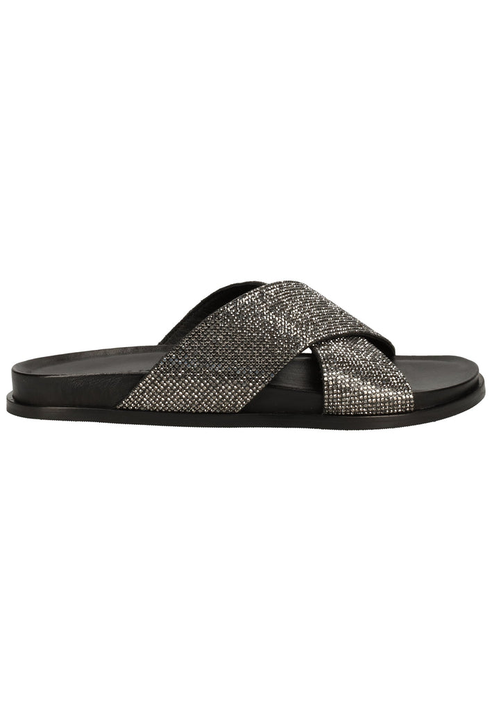 Inuovo Pantoletten Leder Schwarz - surf4shoes