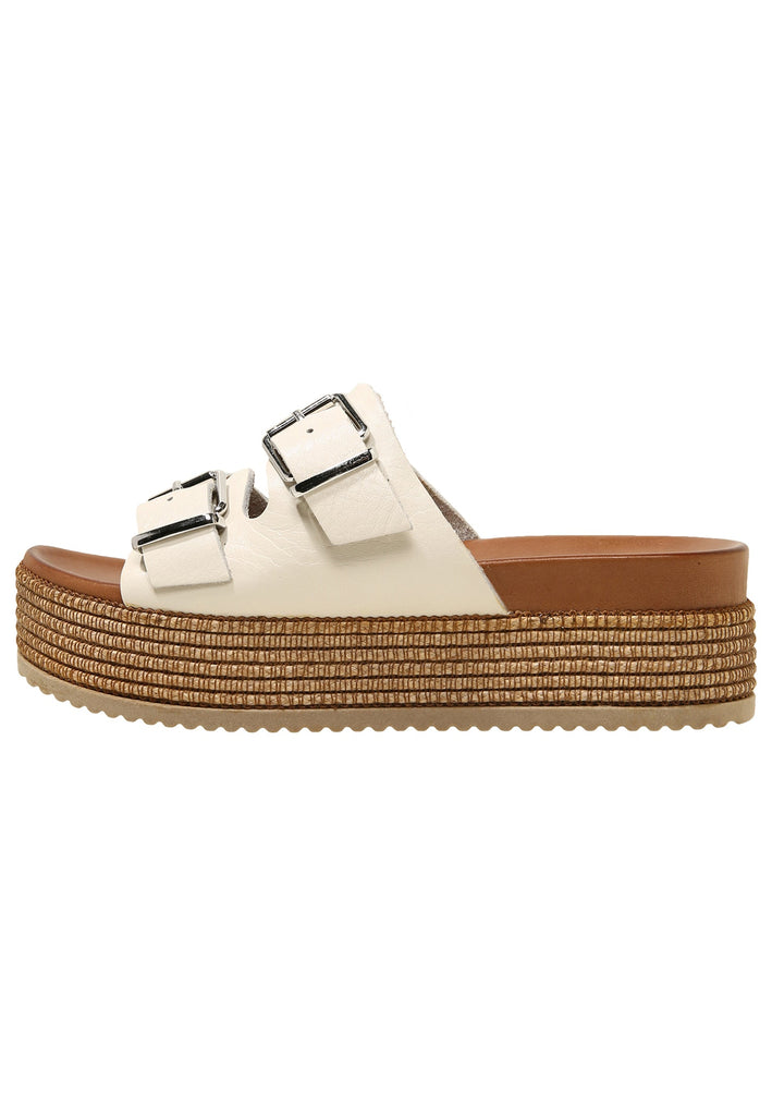 Inuovo Pantoletten Leder Beige - surf4shoes