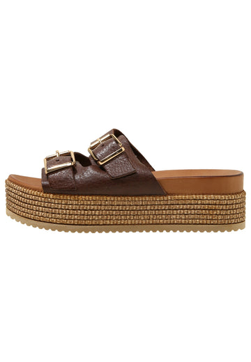 Inuovo Pantoletten Leder Dunkelbraun - surf4shoes