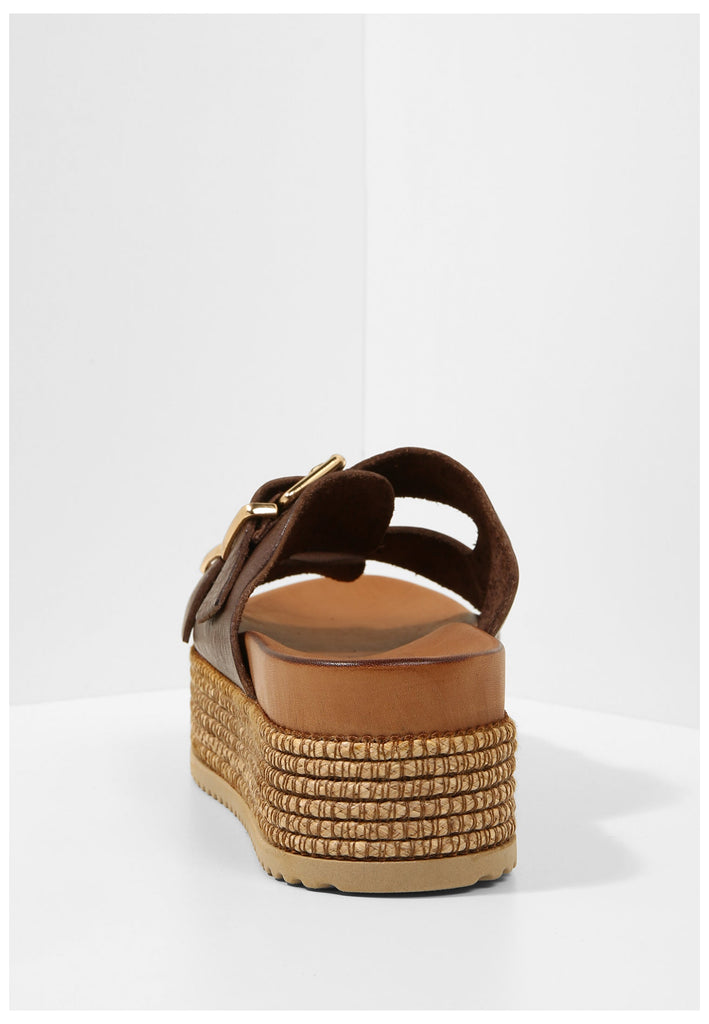 Inuovo Pantoletten Leder Dunkelbraun - surf4shoes