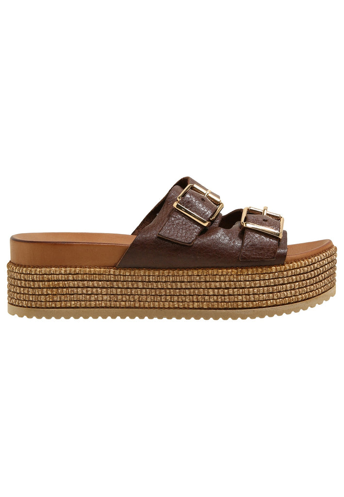 Inuovo Pantoletten Leder Dunkelbraun - surf4shoes