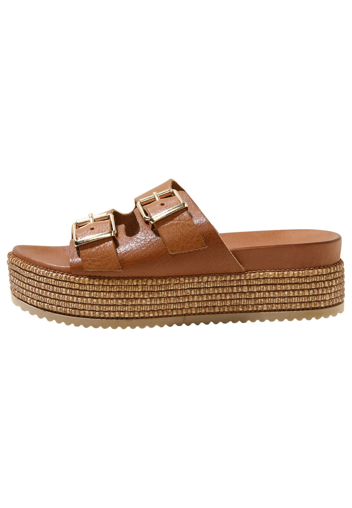 Inuovo Pantoletten Leder Mittelbraun - surf4shoes