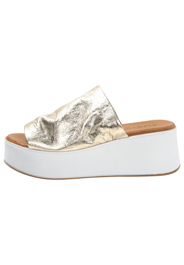 Inuovo Pantoletten Leder Gold - surf4shoes