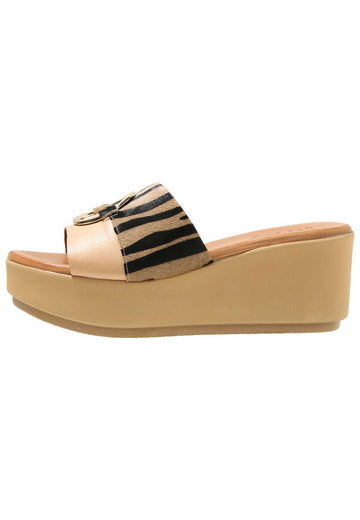 Inuovo Pantoletten Leder Braun/Schwarz - surf4shoes