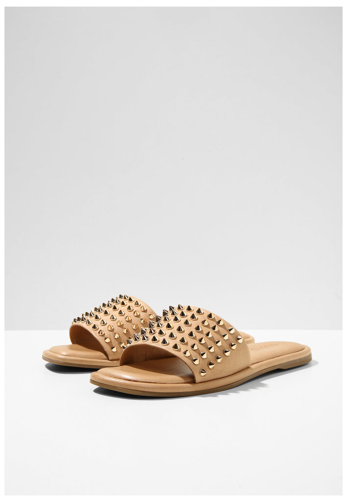 Inuovo Pantoletten Leder Hellbraun - surf4shoes