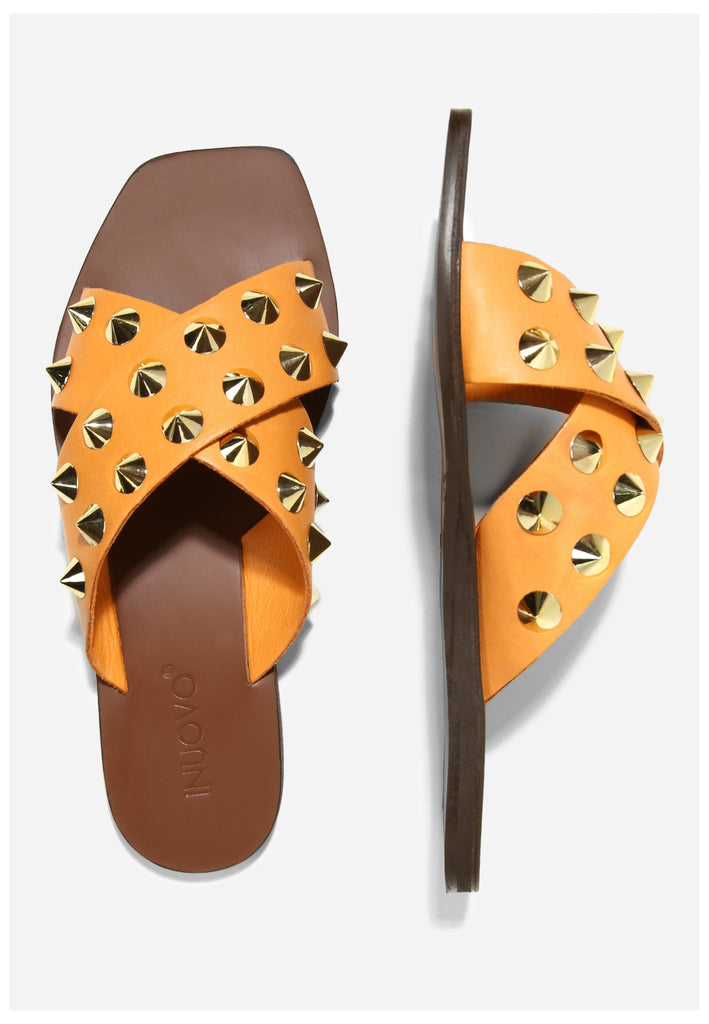 Inuovo Pantoletten Leder Orange - surf4shoes