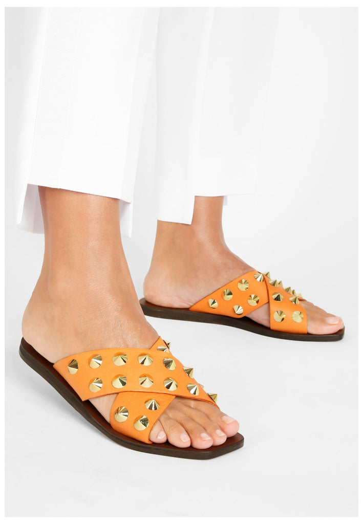 Inuovo Pantoletten Leder Orange - surf4shoes