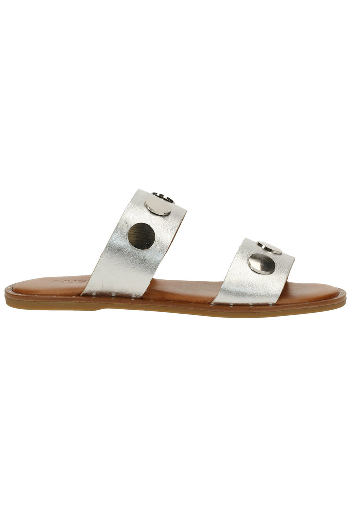 Inuovo Pantoletten Leder Silber - surf4shoes