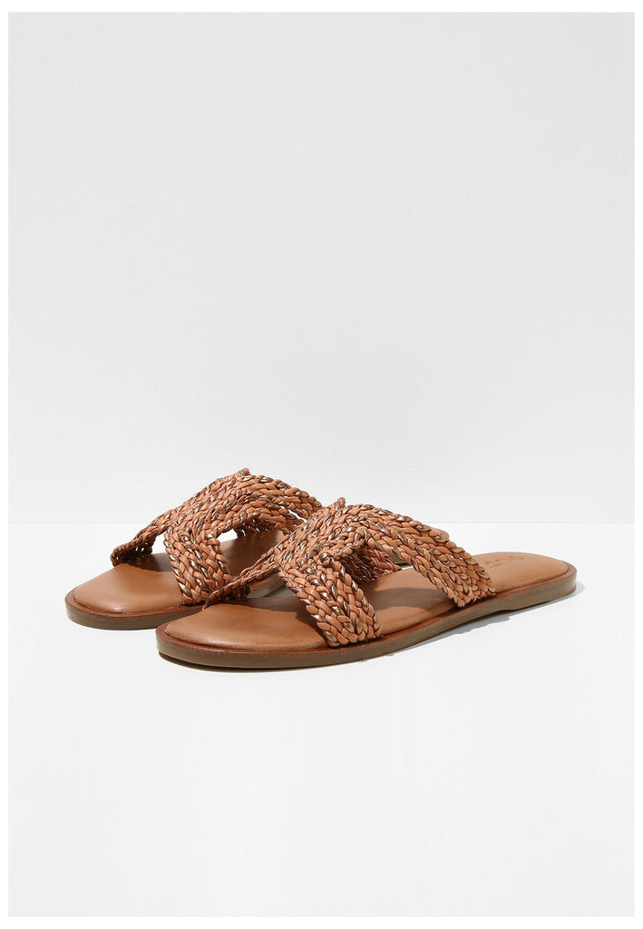 Inuovo Pantoletten Leder Mittelbraun - surf4shoes