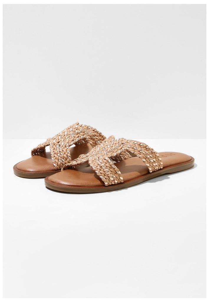 Inuovo Pantoletten Leder Hellbraun - surf4shoes