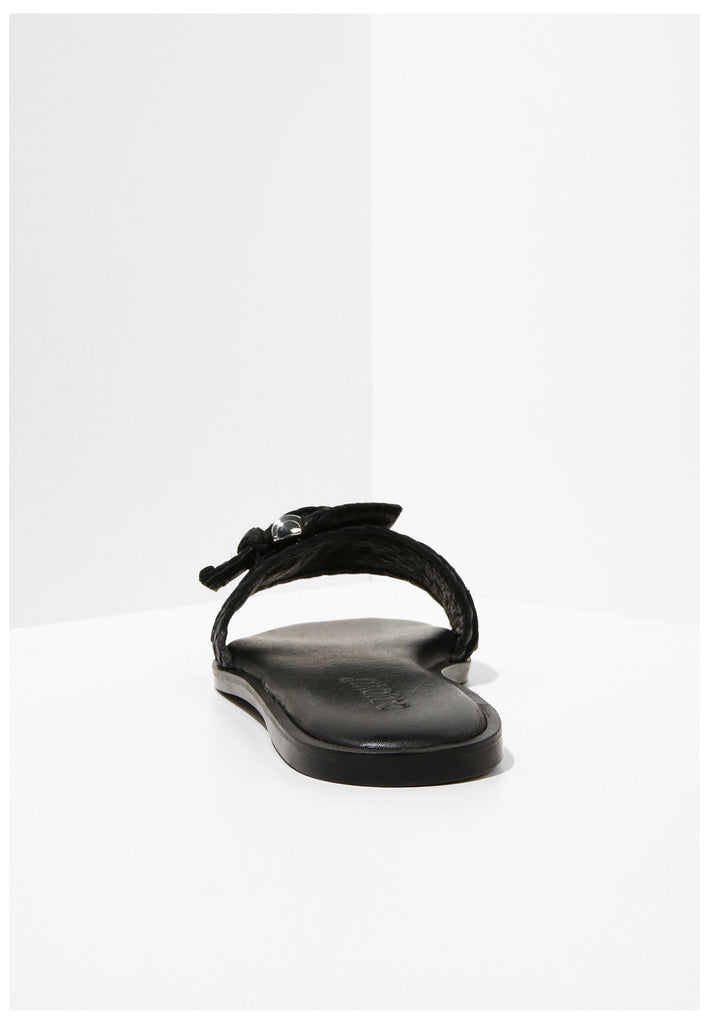 Inuovo Pantoletten Leder Schwarz - surf4shoes