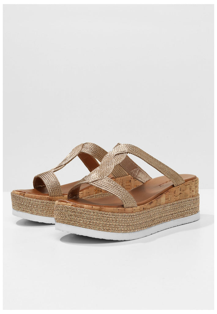 Inuovo Pantoletten Textil Rosegold - surf4shoes