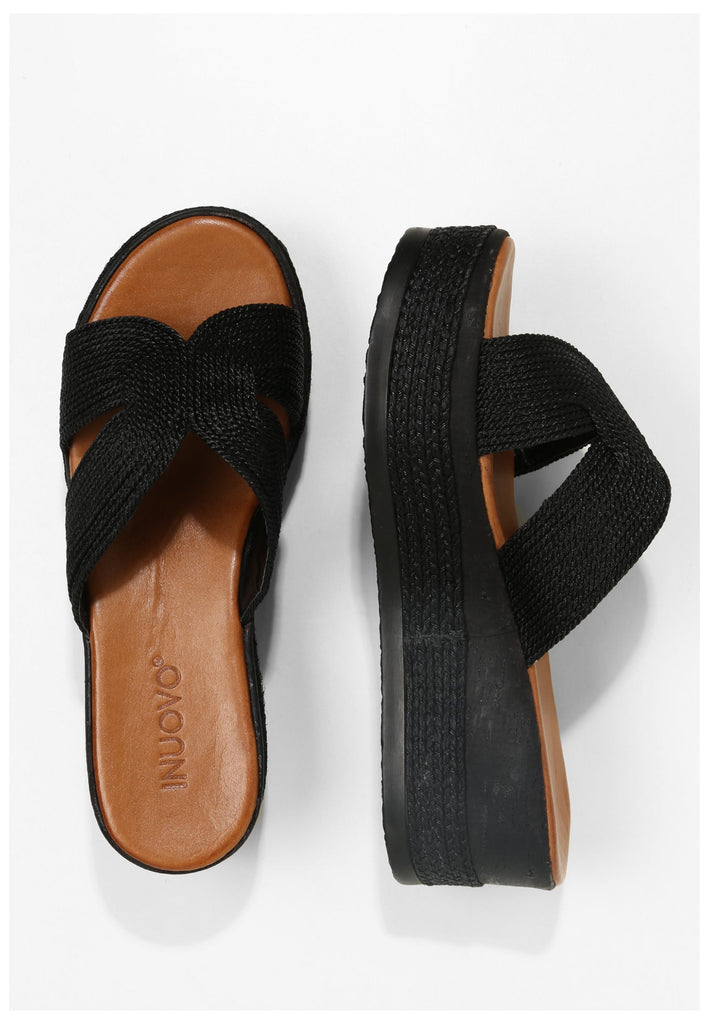 Inuovo Pantoletten Textil Schwarz - surf4shoes