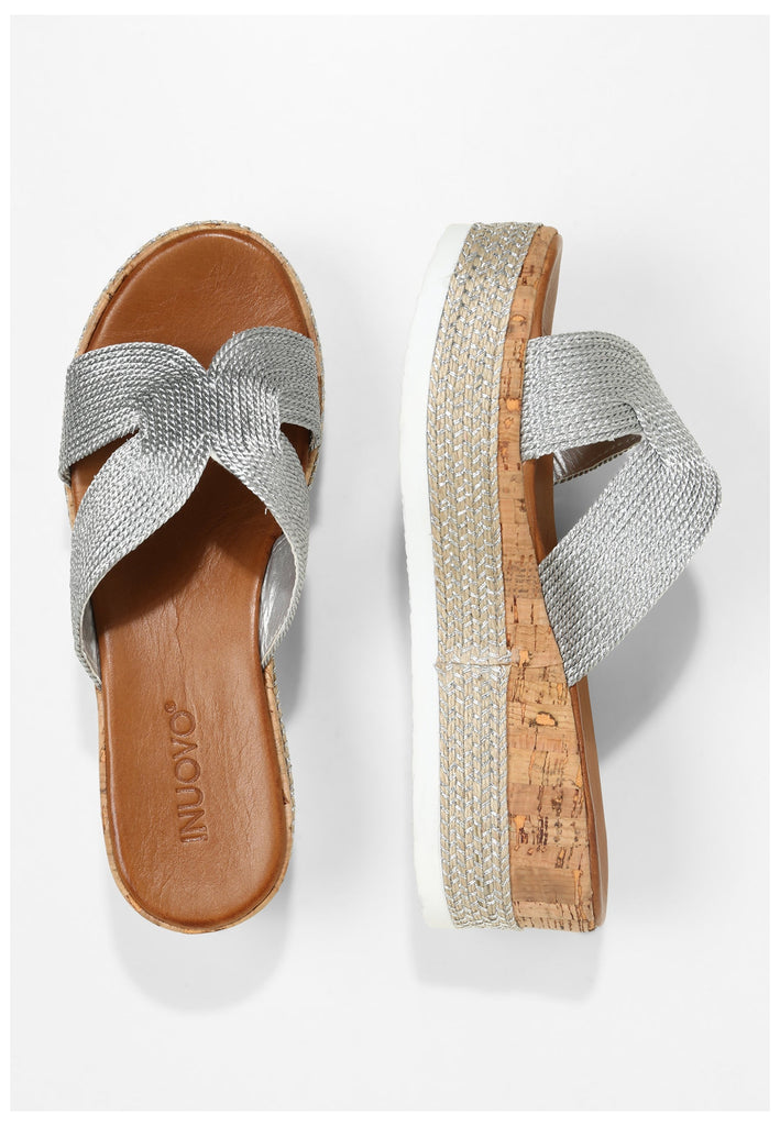 Inuovo Pantoletten Textil Silber - surf4shoes