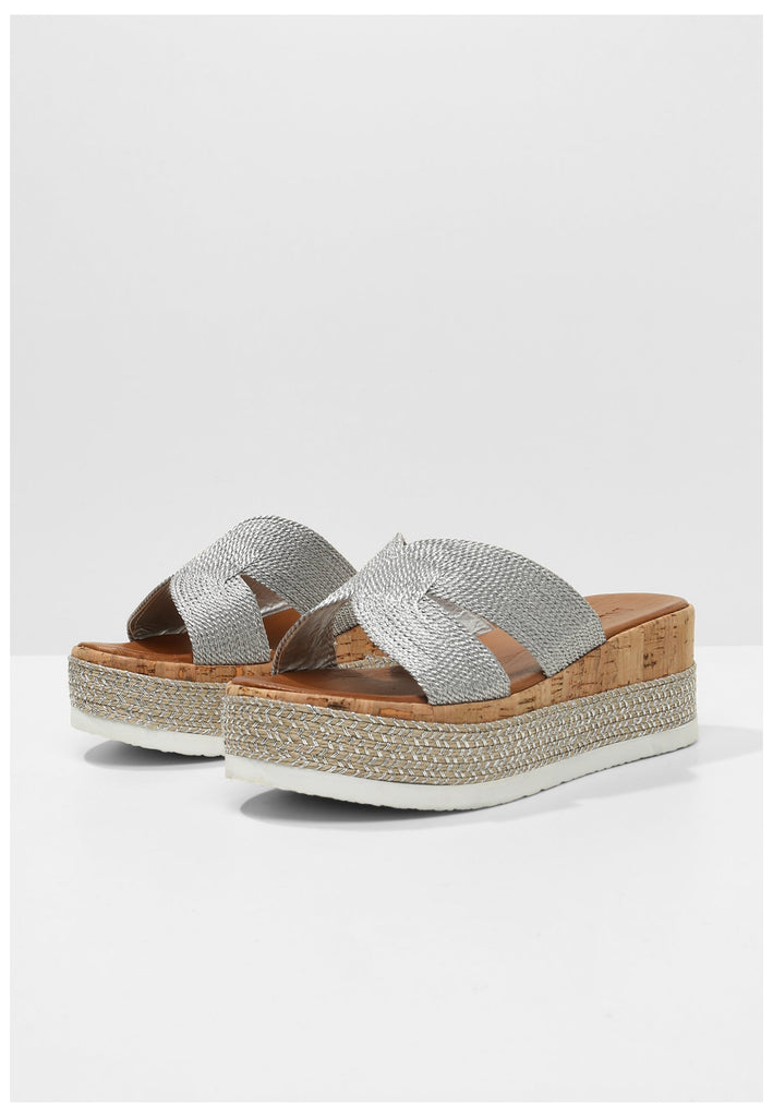 Inuovo Pantoletten Textil Silber - surf4shoes