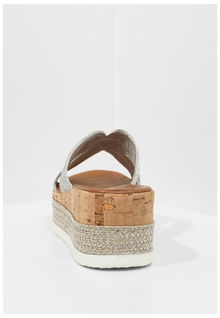 Inuovo Pantoletten Textil Silber - surf4shoes