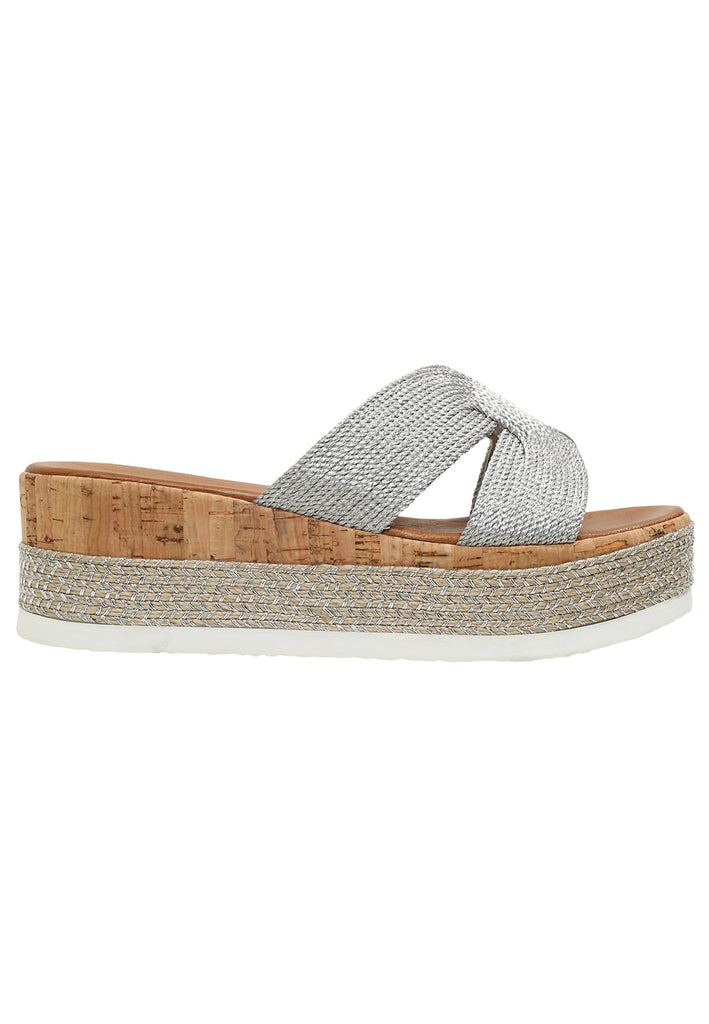 Inuovo Pantoletten Textil Silber - surf4shoes