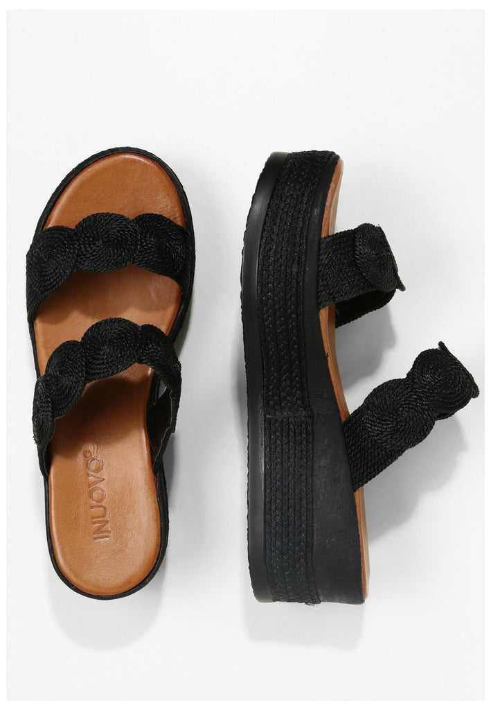 Inuovo Pantoletten Textil Schwarz - surf4shoes