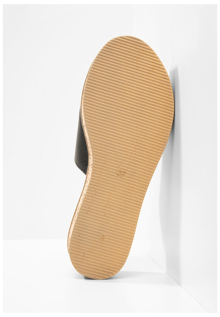 Inuovo Pantoletten Leder Schwarz - surf4shoes