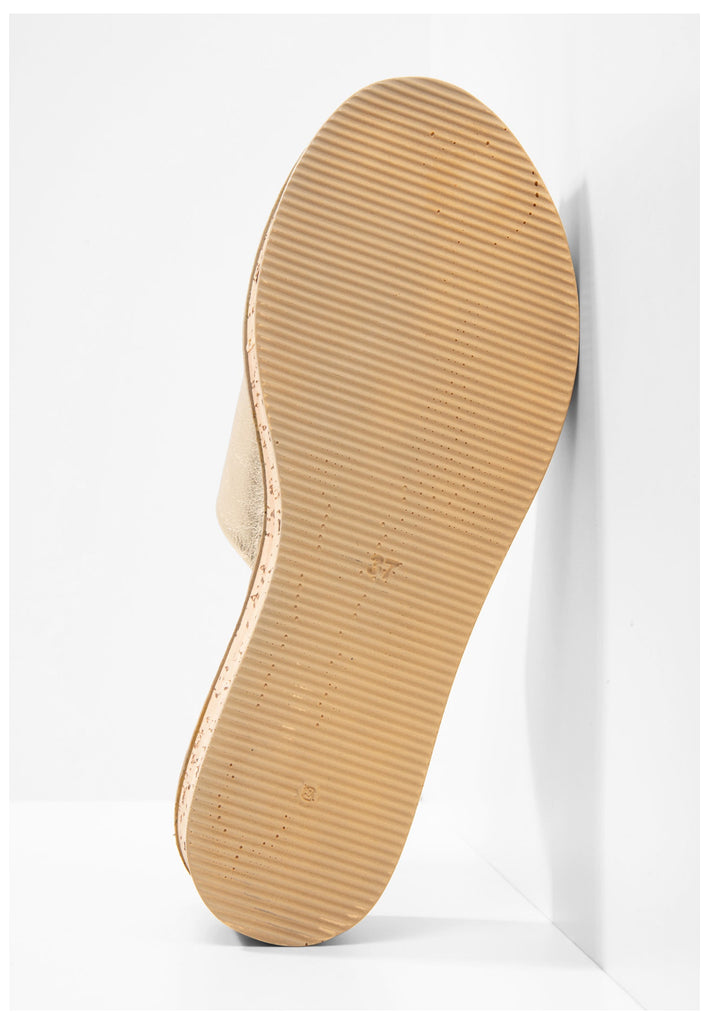 Inuovo Pantoletten Leder Gold - surf4shoes