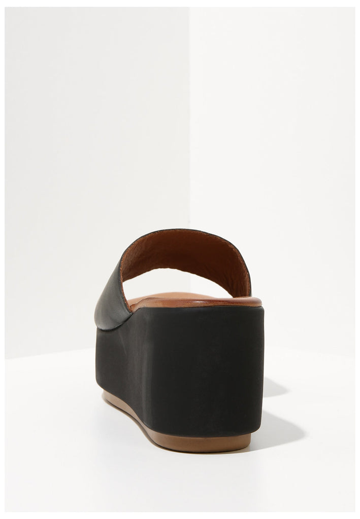 Inuovo Pantoletten Leder Schwarz - surf4shoes