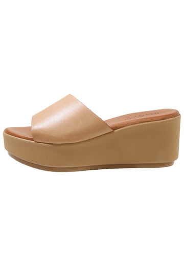 Inuovo Pantoletten Leder Hellbraun - surf4shoes
