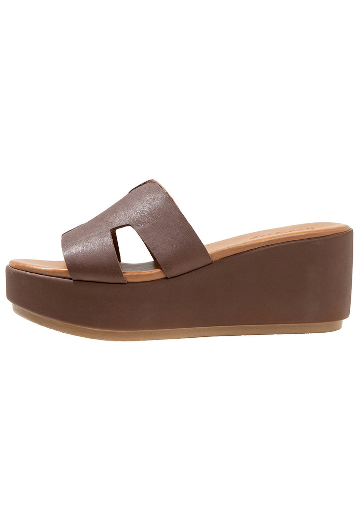 Inuovo Pantoletten Leder Dunkelbraun - surf4shoes