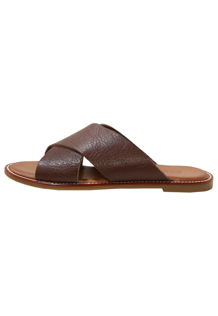 Inuovo Pantoletten Leder Dunkelbraun - surf4shoes
