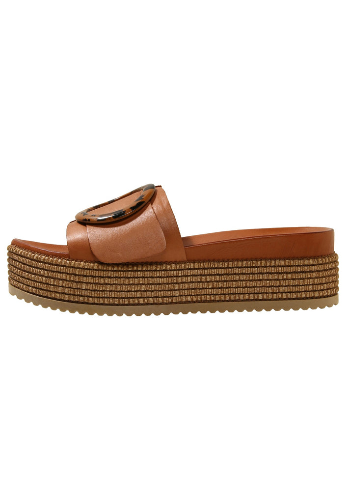 Inuovo Pantoletten Leder Mittelbraun - surf4shoes