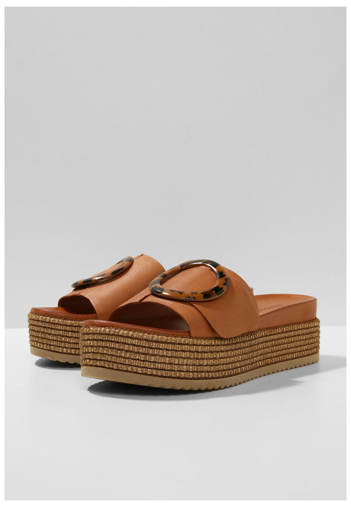 Inuovo Pantoletten Leder Mittelbraun - surf4shoes