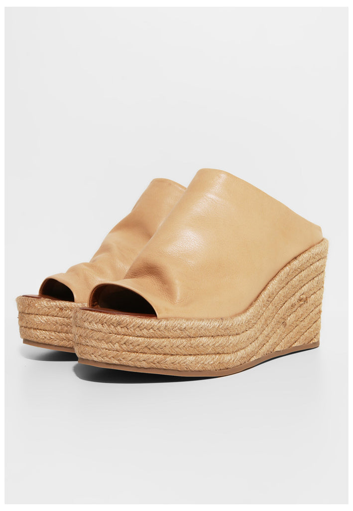 Inuovo Pantoletten Leder Hellbraun - surf4shoes