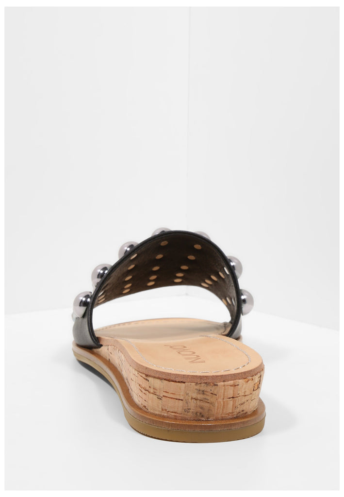 Inuovo Pantoletten Leder Schwarz - surf4shoes