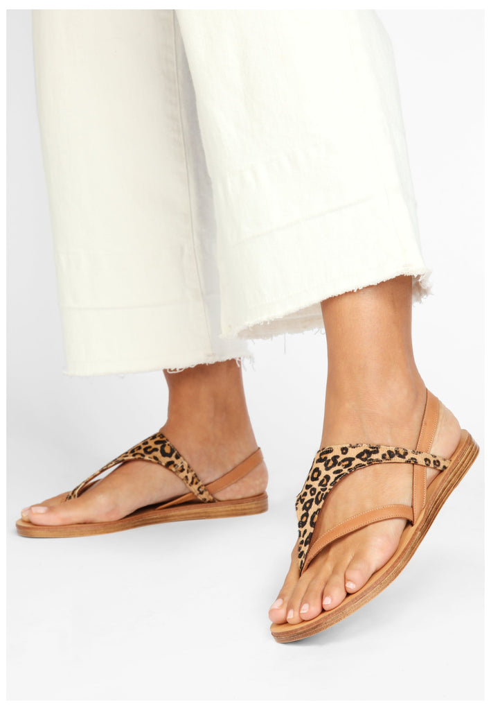 Inuovo Zehensteg Leder Leopard - surf4shoes