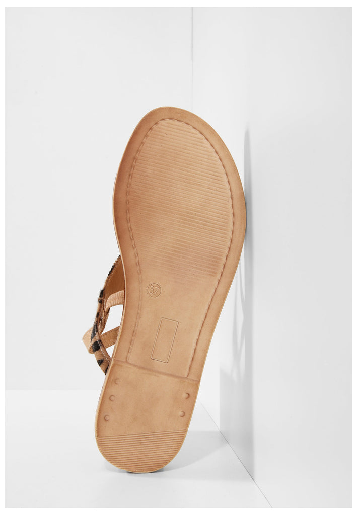 Inuovo Zehensteg Leder Schwarz/Braun - surf4shoes