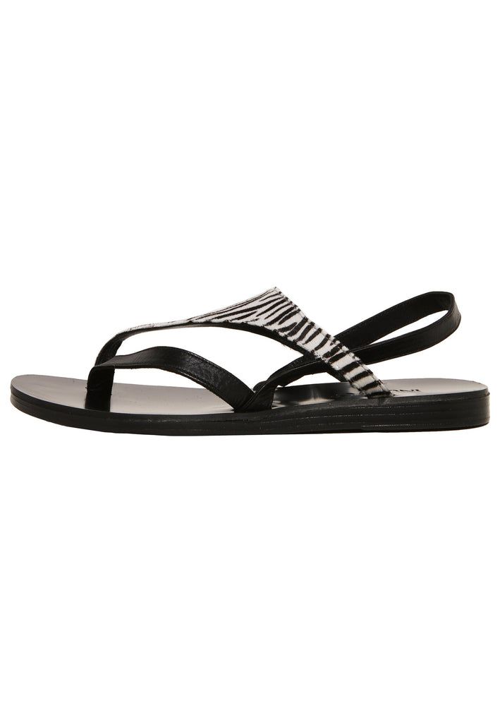 Inuovo Zehensteg Leder Schwarz/Weiß - surf4shoes