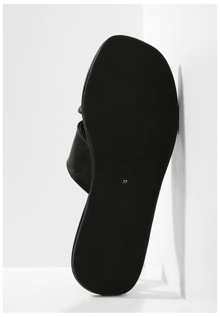 Inuovo Pantoletten Leder Schwarz - surf4shoes